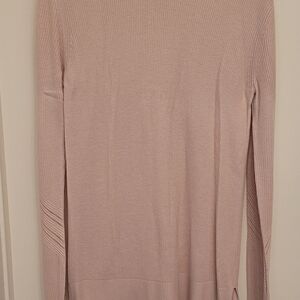 Light Blush Ribbed Long Sleeve Sweater